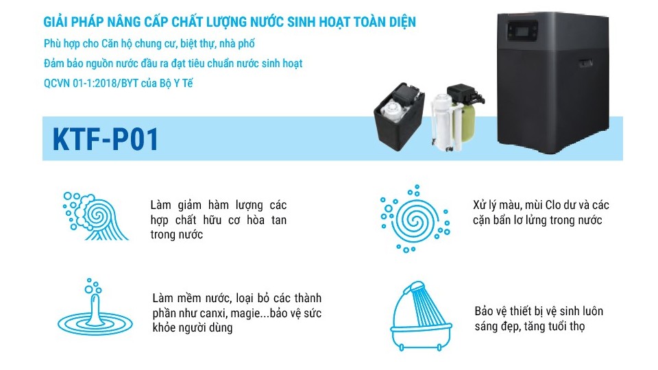 Máy lọc nước tổng sinh hoạt đầu nguồn Karofi P01